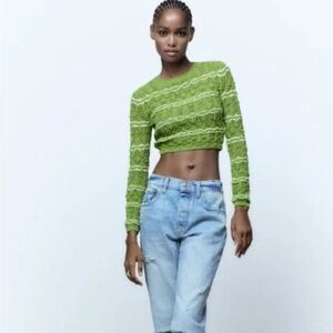 Zara Vibrant Green Knit Top